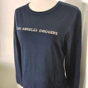 Dodger Blue T Shirt Long Sleeve 100% Cotton  Size XL